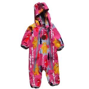 New baby snowsuit, rain suit, pink 3 months
